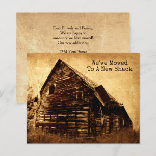 Papier Budget Funny Vieux Shack Déménager Nouveau Pays D'