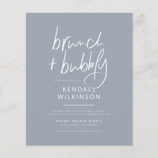 Papier Budget Futur Mme Dusty Blue Brunch & Bubbly Photo (Devant)