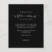 Papier Budget Futur Mme Fête des mariées Black Merci (Devant)