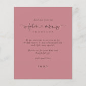 Papier Budget futur Mme Fête des mariées Dusty Rose Merci (Devant)