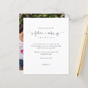 Papier Budget Futur Mme Fête des mariées photo Merci