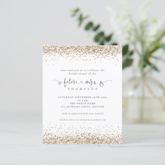 Papier Budget Futur Mme Parties scintillant Or Fête des m (Debout devant)