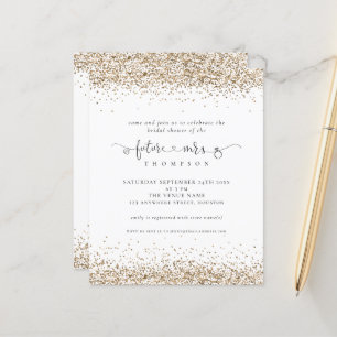 Papier Budget Futur Mme Parties scintillant Or Fête des m
