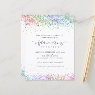 Papier Budget Futur Mme Rainbow Parties scintillant Fête