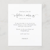 Papier Budget Futur Photo Remerciements Enterrement de Vi (Devant)