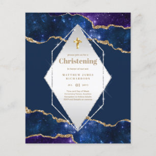 Papier BUDGET Galaxy CHRISTENING Invitations Baptême Baut