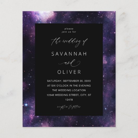 Papier Budget Galaxy Mariage spatial (Devant)
