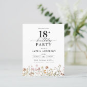 Papier Budget Garden Floral 18e anniversaire Invitation (Debout devant)