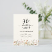 Papier Budget Garden Floral 30e anniversaire Invitation (Debout devant)