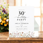 Papier Budget Garden Floral 30e anniversaire Invitation<br><div class="desc">Célébrez dans le style avec une calligraphie fleurie jardin 30e anniversaire invitation, parfait pour un évènement marquant. Avec ses motifs floraux vibrants et son élégante calligraphie, cette invitation donne un ton fantaisiste mais sophistiqué à votre célébration. Le thème du jardin luxuriant mêle beauté naturelle et typographie gracieuse, créant un look...</div>