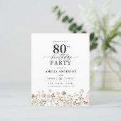 Papier Budget Garden Floral 80e Invitation anniversaire (Debout devant)