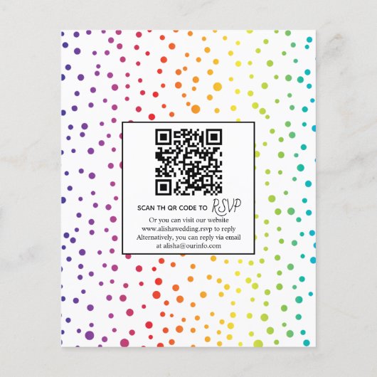 Papier BUDGET Gay lesbienne faire-part de mariage arc-en- (Dos)