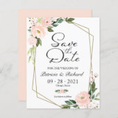 Papier Budget Géométrique Floral Flush Enregistrer La Dat (Devant / Derrière)