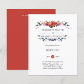 Papier Budget Ginger Navy Invitation des Mariages de auto (Devant / Derrière)