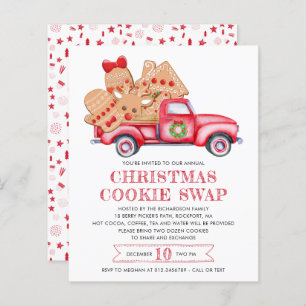 Papier Budget Gingerbread Cookie Camion rouge Cookie Swap