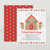 Papier Budget Gingerbread Rustic Cookie Exchange Invitati (Devant / Derrière)