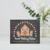 Papier Budget Gingerbread Sweet Holiday Wings Chalk Card (Debout devant)
