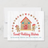 Papier Budget Gingerbread Sweet Holiday Wish Rustic Card (Devant)