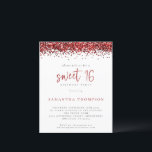 Papier Budget Girly Red Parties scintillant Sweet 16 Invi<br><div class="desc">Budget Girly Red Parties scintillant Sweet 16 Invitation. Un prix économique PETIT 4, 5 po x 5, 6 po alternatif. Disponible dans un STOCK CARTE SEMI GLOSS 110 lb qui est l'option par défaut (recommandé pour les invitations), OU un STOCK PAPIER THINNER SATIN FINISH 80 lb (idéal pour les boîtiers)....</div>