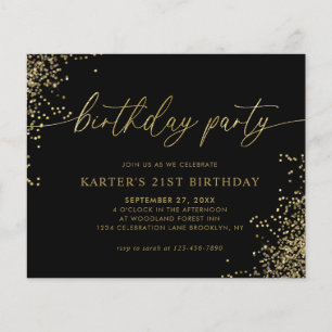 Papier BUDGET Glam Black Gold Confetti Adulte Anniversair
