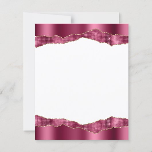Papier Budget Glam Bourgogne Miroir Tiles Mariage Invitat (Dos)
