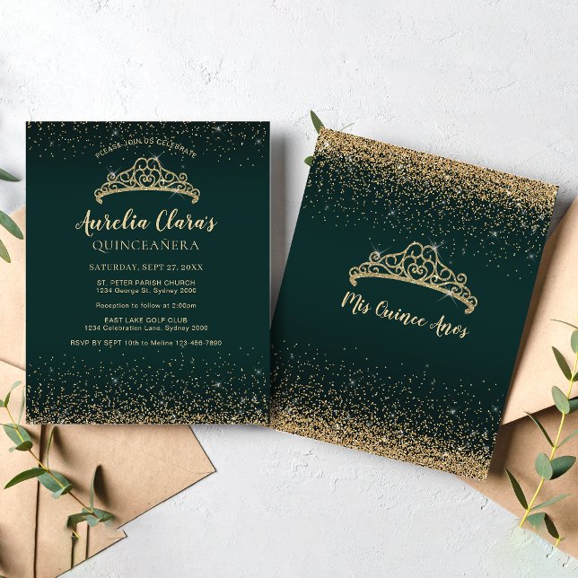 Papier BUDGET Glam Emerald Gold Parties scintillant Tiara (Créateur téléchargé)