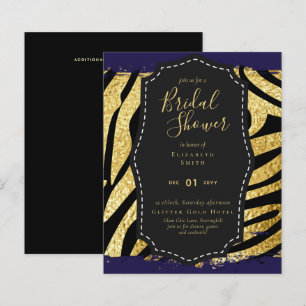 Papier Budget Glam Gold Marine Fête des mariées Invitatio