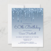 Papier Budget Glam Parties scintillant Bleu 60e anniversa (Devant)