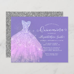 Papier Budget Glam Purple Silver Parties scintillant Gown