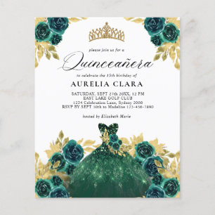 Papier BUDGET Glam Robe verte Floral 15e Quinceañera