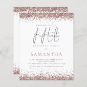 Papier Budget Glam Rose Gold Parties scintillant Invitati (Devant / Derrière)