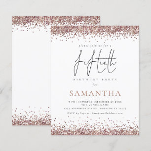 Papier Budget Glam Rose Gold Parties scintillant Invitati