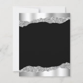 Papier Budget Glam Silver Black 25th Anniversary Invite (Dos)