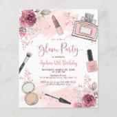 Papier Budget Glam Spa Blush Invitation d'anniversaire (Devant)