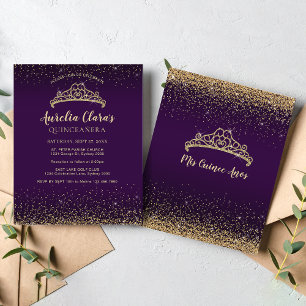 Papier BUDGET Glam Violet Gold Parties scintillant Tiara