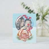 Papier BUDGET Globe des neiges de Noël Couple de lapin Ph (Debout devant)