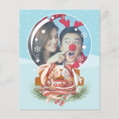 Papier BUDGET Globe des neiges de Noël Couple de lapin Ph (Devant)