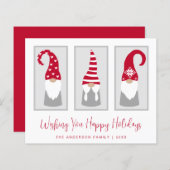 Papier Budget Gnomes Nordic Christmas Holiday Card (Devant / Derrière)