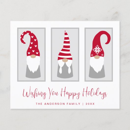 Papier Budget Gnomes Nordic Christmas Holiday Card (Devant)
