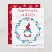 Papier Budget Gnomfor Holidays Elf Rustic Wreath Card (Devant / Derrière)