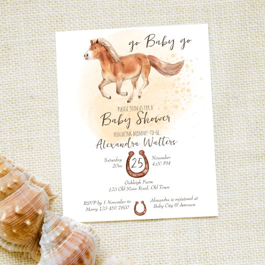 Papier Budget Go bébé aller courir cheval poulain baby sh