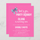 Papier Budget Go Party Squad rose 10ème parti (Devant / Derrière)