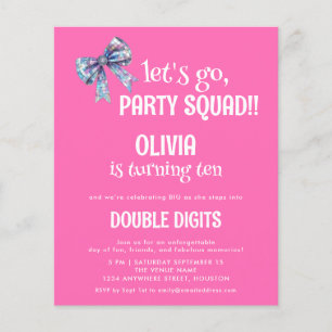 Papier Budget Go Party Squad rose 10ème parti