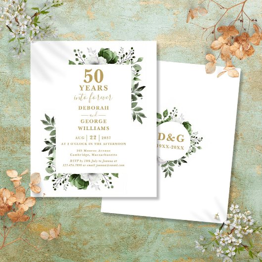 Papier Budget Gold 50e anniversaire Mariage Invitation