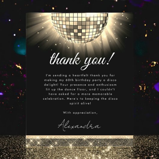 Papier Budget Gold 60e Anniversaire Disco Ball Card