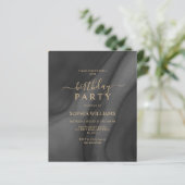 Papier Budget Gold & Black Anniversaire Fête Invitation (Debout devant)