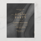 Papier Budget Gold & Black Anniversaire Fête Invitation (Devant)