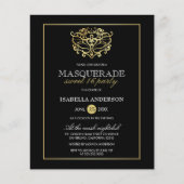 Papier Budget Gold & Black Masquerade Sweet 16 Party (Devant)