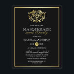 Papier Budget Gold & Black Masquerade Sweet 16 Party<br><div class="desc">Budget Gold & Black Masquerade Sweet 16 parties Invitations par Eugene_Designs.</div>