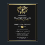 Papier Budget Gold & Black Masquerade Sweet 16 Party<br><div class="desc">Budget Gold & Black Masquerade Sweet 16 parties Invitations par Eugene_Designs.</div>
